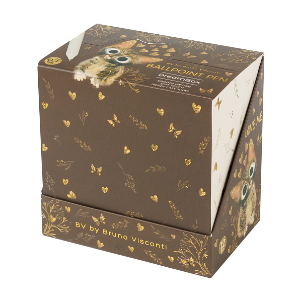 Ручка шариковая автомат. 0,5 мм "DREAMBOX.LOVE ME.МИЛЫЙ КОТИК" СИНЯЯ, В ПОДАРОЧНОМ ПЕНАЛЕ