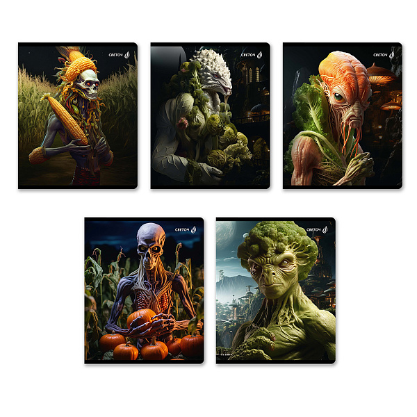 Тетрадь 48 л. кл. "Гости из будущего" "Светоч" глянцевая ламинация, A5+ на скобе 65 г/кв.м, белизна 100 %. в термоусадочной пленке 