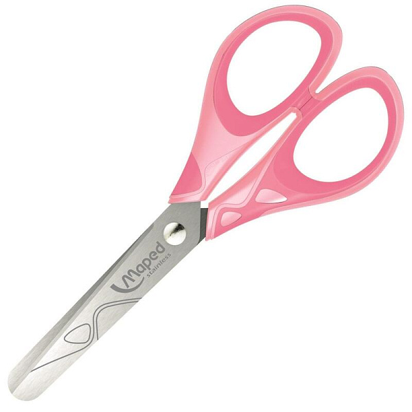 Ножницы 130 мм Maped ESSENTIALS SOFT PASTEL с прорезиненными ручками и закругленными лезвиями, пастельные цвета, симметричные, в блистере
