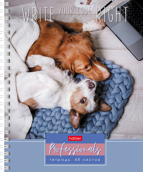 Тетрадь 48 л. А5, клетка на гребне "Профессионалы" 4 диз.в блоке 65г/кв.м 