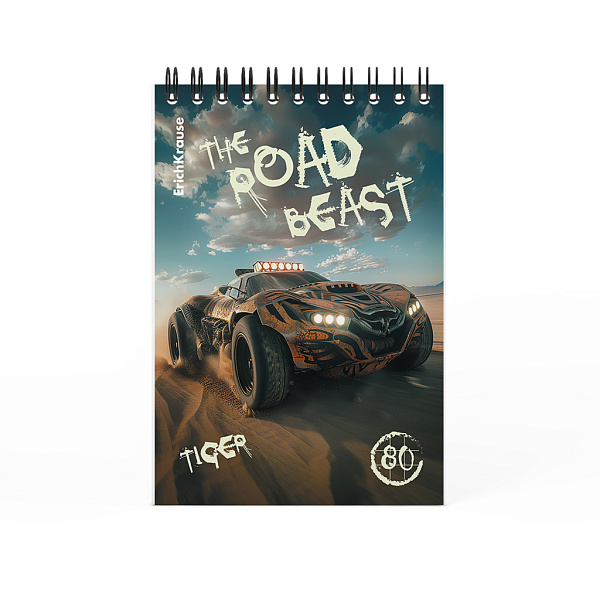 Блокнот А6 80 л. на спирали ErichKrause Road Beast, MIX-PACK