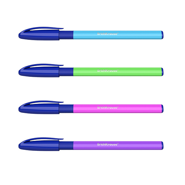 Ручка шариковая ErichKrause U-109 Stick&Grip Neon 1.0, Ultra Glide Technology, СИНЯЯ (в коробке по 50 шт.)