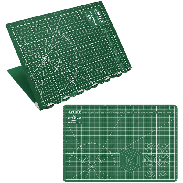 Коврик для резки складной 2 в 1 A3 (47x32 см) -A4 (24x32 см) "deVENTE. HOBBY CREATIVE" непрорезаемый, толщина 3 мм, односторонний, пятислойный