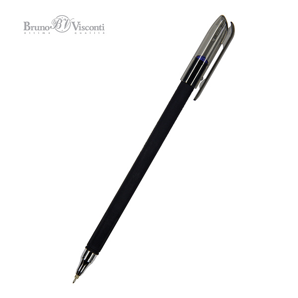 Ручка шариковая 0,38 мм "PointWrite Black" СИНЯЯ Bruno Visconti 
