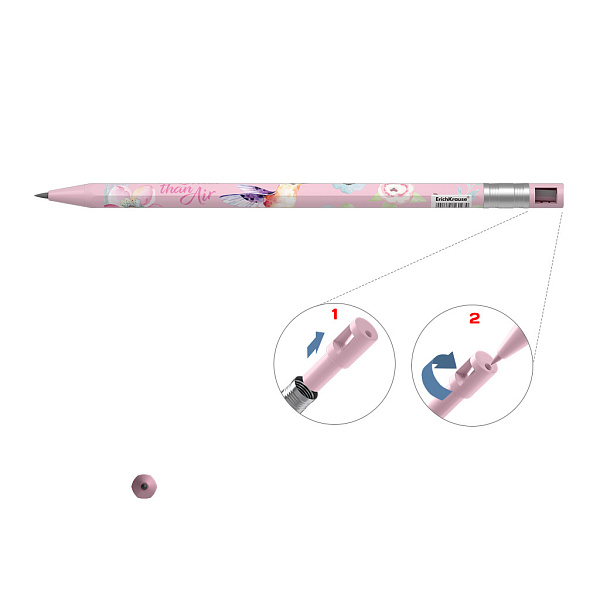 Карандаш автомат. 2,0 мм ErichKrause ColorTouch® Colibri с точилкой, НВ (в тубусе)