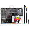 Набор ручек капиллярных "deVENTE. Drops" 48 цв. 0,4 мм, с круглым черным корпусом, в пластиковом блистере