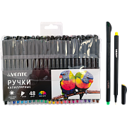 Набор ручек капиллярных "deVENTE. Drops" 48 цв. 0,4 мм, с круглым черным корпусом, в пластиковом блистере