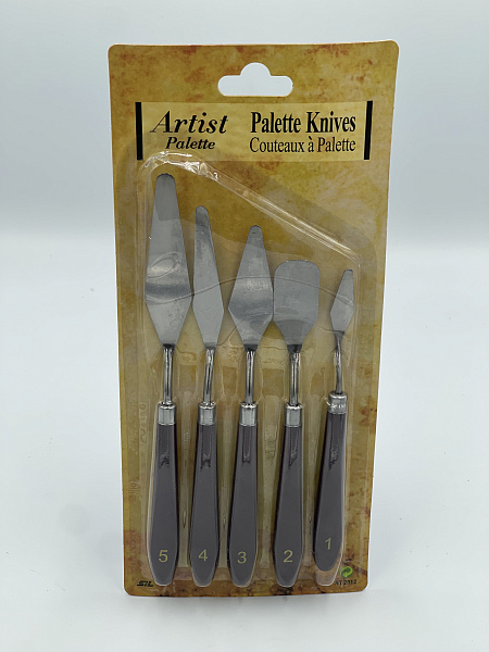 Набор мастихинов для художника 5 предметов (1,2,3,4,5)