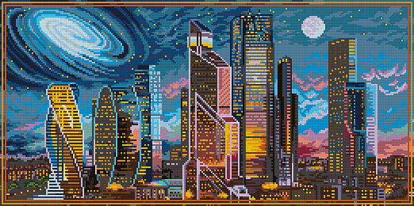Алмазная мозаика 60*30 "ФРЕЯ" "Ночная Москва"