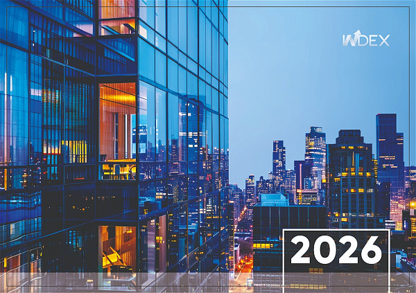 Календарь 2026г 3х-блоч. 295*660 мм INDEX Мегаполис, на 3-х пружинах, складной с курсором,пикколо