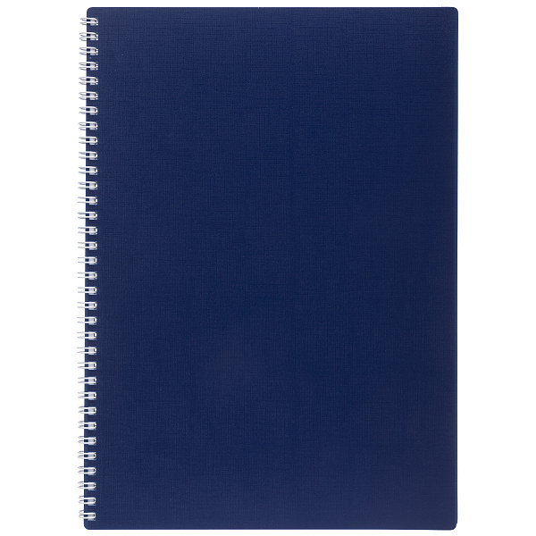 Тетрадь А4 80 листов в клетку на гребне Пластиковая обложка "Синяя" Многоуров.перфорация 