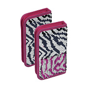 Пенал "deVENTE. Zebra Pink" 19,5x12 см, одностворчатый прямоугольный, на молнии, текстильный с двухсторонними пайетками