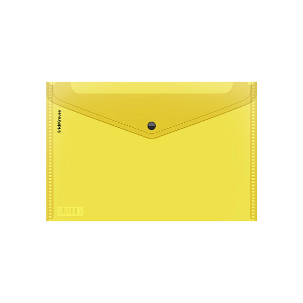 Папка-конверт на кнопке пластиковая ErichKrause® Glossy Neon, A4, полупрозрачный, ассорти (в пакете по 24 шт.)