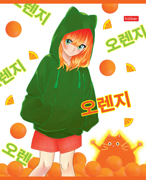 Тетрадь 48 л. кл. "Девочки-апельсинки" 65г/кв.м 5 диз.в блоке скругл.углы