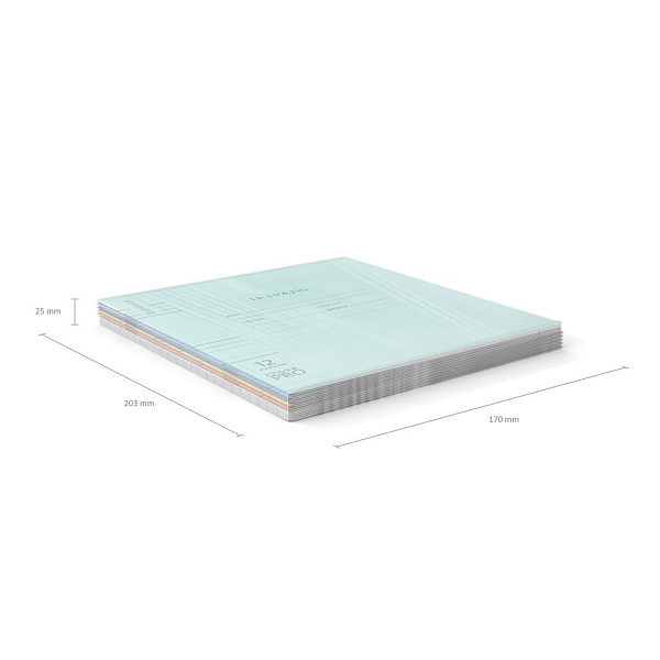 Тетрадь 12 листов в линию пластиковая обложка ErichKrause Классика CoverPro matt, Pulse, А5+, на скобе _MIX-PACK