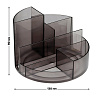 Подставка-органайзер для канцелярии СТАММ "Профи", 6 отделений, пластиковая, тонированная чёрная