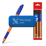 Ручка шариковая ErichKrause® U-109 Orange Stick&Grip 1.0, Ultra Glide Technology, цвет чернил синий (в пакете по 3 шт.)