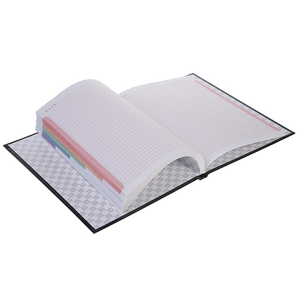 Бизнес-блокнот А5 80 листов клетка твердый переплет "Бархатный стиль_чёрный" 167х216мм 5-цв. блок запечат. форзац глянц. ламин.