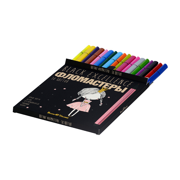 Фломастеры 18 цв. "BLACK EXCELLENCE" 4 ВИДА