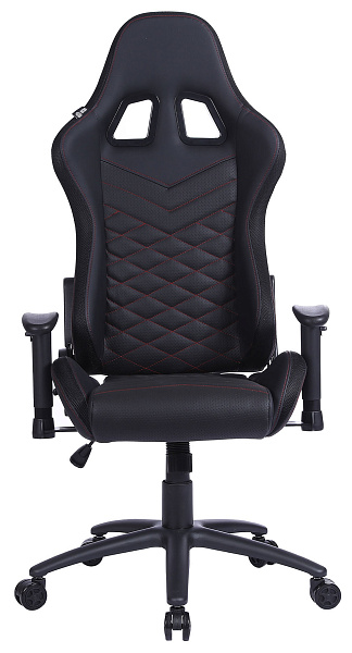 Кресло игровое Cactus CS-CHR-0099BLR с RGB-подсветкой черный/красный эко.кожа с подголов. крестов. с