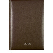 Ежедневник 2026 "Attomex. Orion" A5 (145 ммx205 мм) 336 стр, коричневый, белая бумага 70 г/м², печать в 1 краску, твердая обложка из бумвинила с поролоном, тиснение фольгой, 1 ляссе, в термоусадочной пленке,