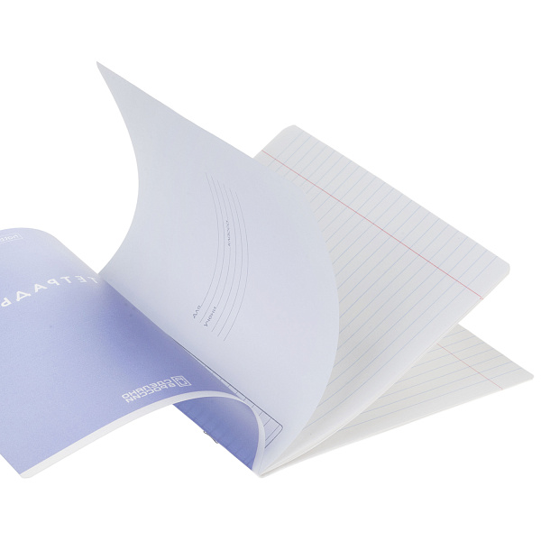 Тетрадь 12 листов в линию Пластиковая обложка "Цветной набор"  60-65г/кв.м на скобе  с печатью запечатанный тит.лист 5 диз.в блоке