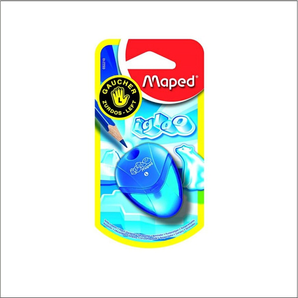 Точилка 1 отв. Maped I-Gloo для левшей, полупрозр.контейнер, блистер