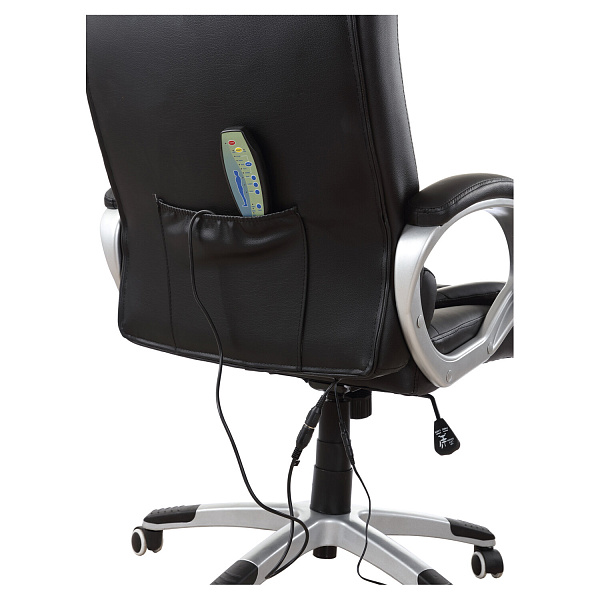 Кресло офисное BRABIX "Comfort MS-003", 6 массажных модулей, экокожа, черное