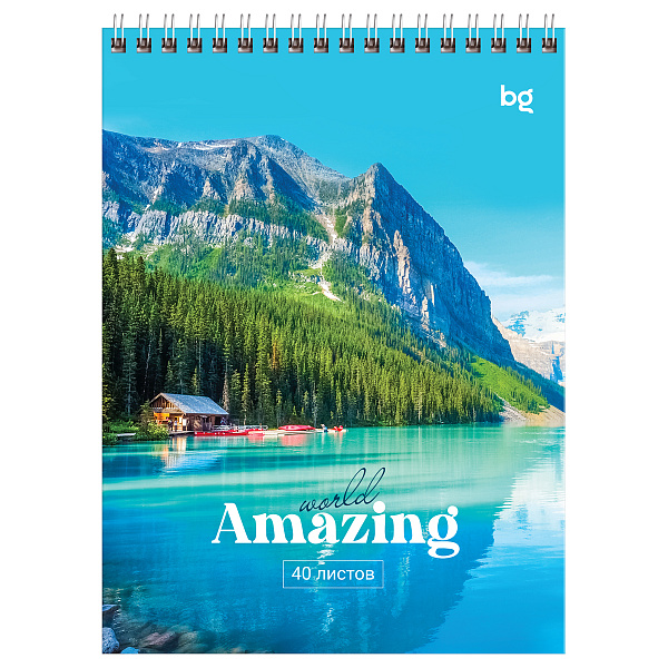 Блокнот А5, 40 листов на гребне, BG "Amazing", мягкая обложка мелованный картон, 60 г/кв.м