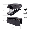 Степлер МИНИ на 12 л. №10 Hatber Gentle черный, Пластиковый 50 скоб захват 25мм с антистеплером в картонной коробке