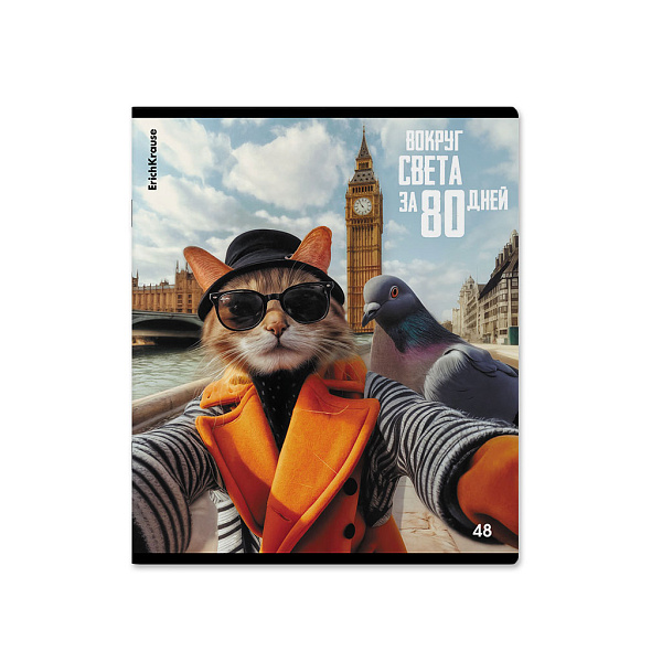 Тетрадь 48 листов в клетку "CatVoyage", глянцевая ламинация ErichKrause  _MIX-PACK 