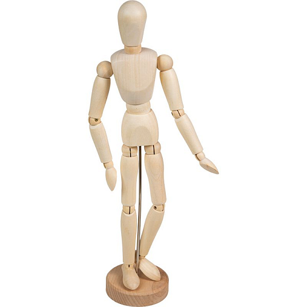 Манекен человека художественный "deVENTE. ART" высота 30,48 см, натуральное дерево, тип - универсальный, на подставке с металлической опорой, в картонной коробке