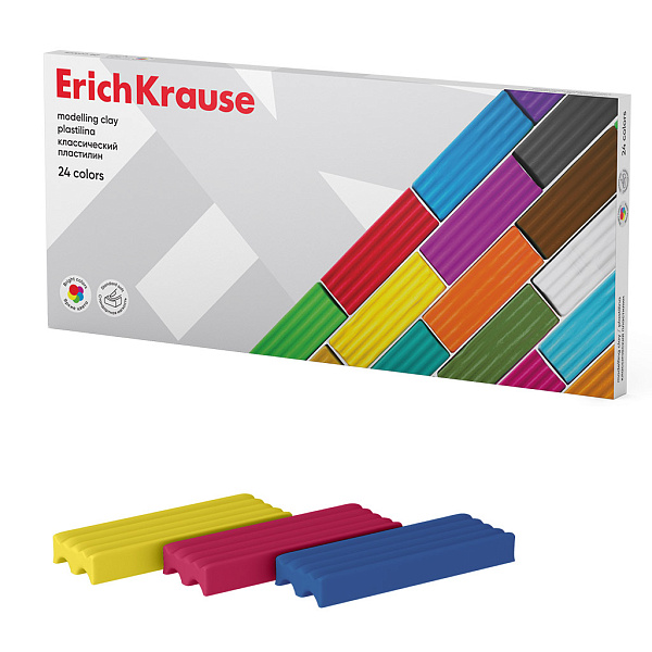 Пластилин 24 цв. ErichKrause классический, 384 г 
