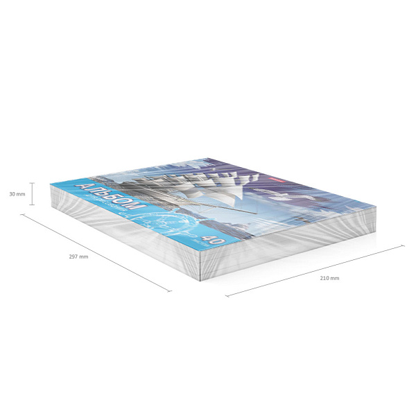 Альбом для рисования 40 листов на клею "Морская прогулка", А4, ErichKrause