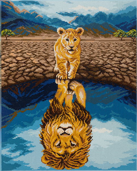 Алмазная мозаика 40*50 "ФРЕЯ" на подрамнике "Отражение"