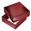 Коробка подарочная КВАДРАТ сборная METALLIC Красная 180х180х65 тиснение Картонная с крышкой в пакете с европодвесом