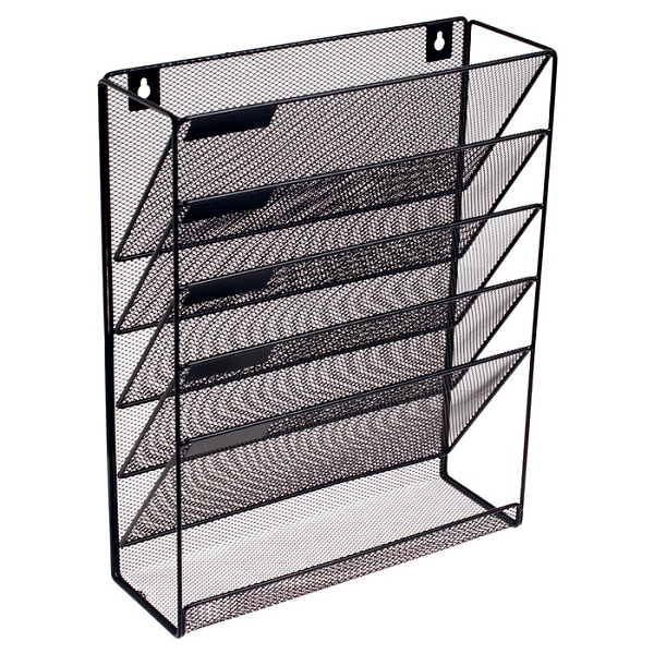 Лоток настенный для бумаг INDEX, 5 секций, 340*100*400