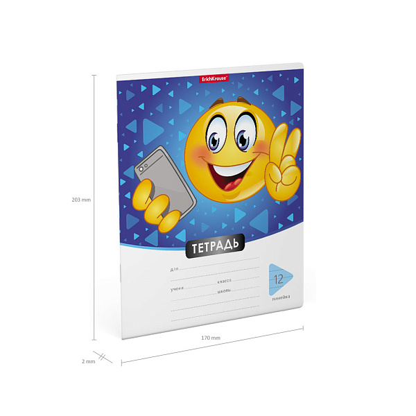 Тетрадь 12 л. лин. "Смайлики"  ErichKrause 