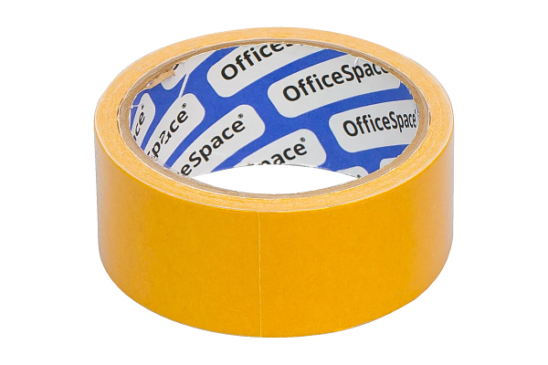 Клейкая лента двусторонняя 38 мм*10 м OfficeSpace, полипропилен, белая