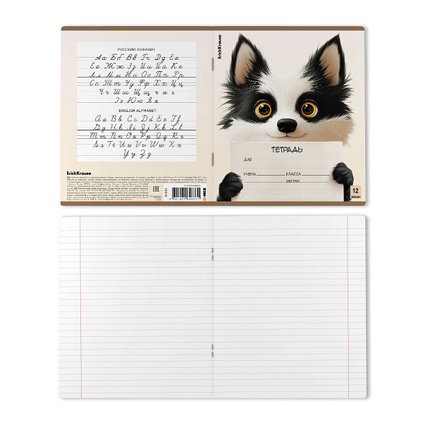 Тетрадь 12 листов в линию ErichKrause Note Friends, (в плёнке )_MIX-PACK