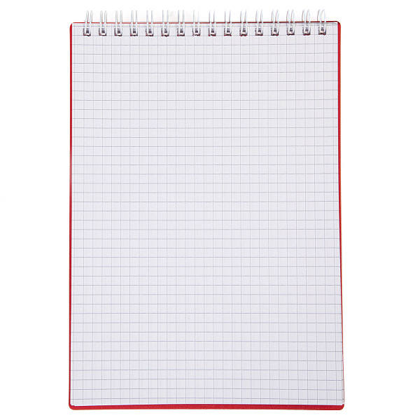 Блокнот А5 80 л. кл. на гребне CANVAS  Красный Пластиковая обложка 