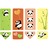 Закладки пластиковые с перфорацией "deVENTE. Panda" полупрозрачные, фигурные, 55x20 мм, 20 л., ассорти форм, 4 дизайна, в картонном блистере и пластиковом пакете с европодвесом