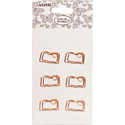 Скрепки металлические "deVENTE. Gold Rose. Book" розовое золото 30x18 мм, 6 шт в картонном блистере