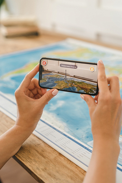 Карта Мира Физическая, 1:25М 120х78 см., с ламинацией в тубусе, интерактивная