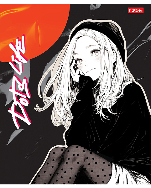 Тетрадь 48 л. кл. "Dots Life" 60-65г/кв.м на скобе выб лак 5 диз.в блоке скругл.углы