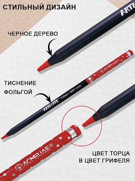 Карандаши 48 цв. ACMELIAE Blackwood Artmate в металлическом футляре