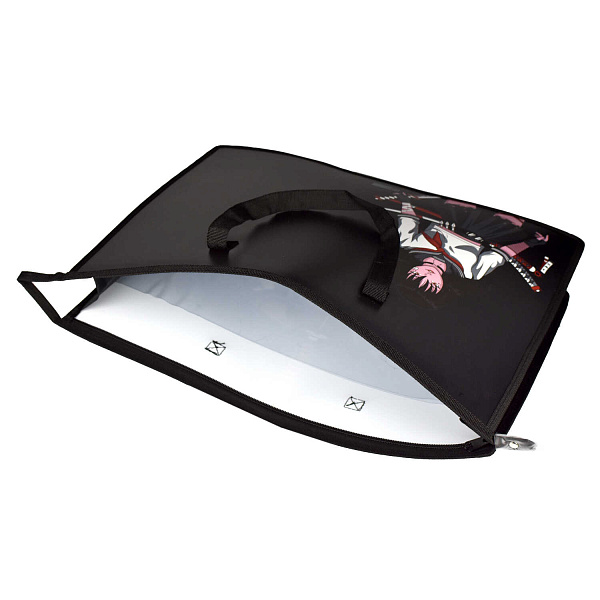 Папка для чертежей и рисунков А3 Феникс+ "ТАНЕЦ С КАТАНОЙ" (пластиковая, полипропилен, 45x33х9 см, 1 отд. молния, внутренний ПВХ карман, дно с расширением, текстильные