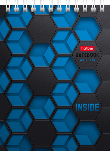 Блокнот А6 40 л. кл. на гребне "INSIDE"