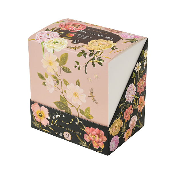 Ручка шариковая 0,7 мм "FLORA. BLACK NIGHT" МАСЛО, СИНЯЯ