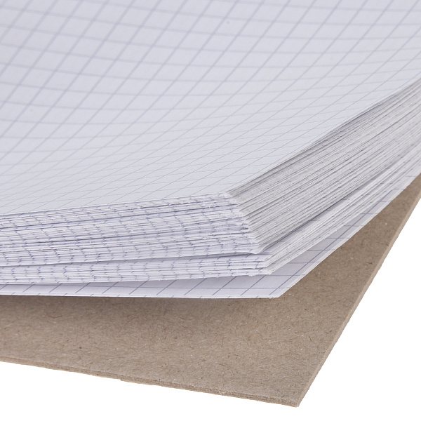 Блокнот А4 80 листов в клетку на спирали "Графика" 60-65г/кв.м жесткая подложка Обл. мел.картон УФ-лак